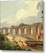 Aqueduct In Ruins Metal Print