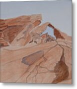 Arch Rock - A Watercolor Sketch Metal Print