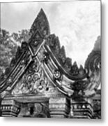 Architecture Cambodia Black White 10th Century Metal Print
