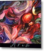 Aria - Original Acrylic Painting With Added Border-title Metal Print