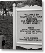 Arlington Cemetery Sign Metal Print