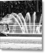 At The Fountain Metal Print