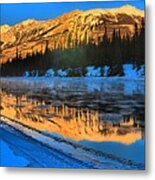 Athabasca River Glow Metal Print