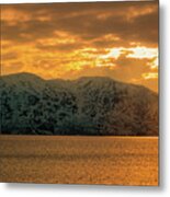 Altafjord Snowy Peaks At Sunset Metal Print