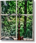 Attorney - Scales Of Justice In The Window Metal Print