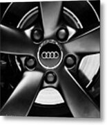 Audi Wheel  Monochrome Metal Print