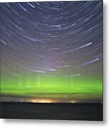 Aurora And Startrails Metal Print