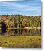 Ausable River Autumn Reflection Panorama Metal Print