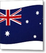 Australian Flag Waving Png By Kaye Menner Metal Print