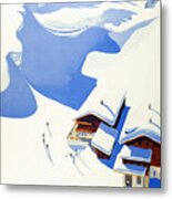 Austria, Alps, Winter Ski Sport Metal Print