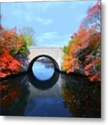 Autumn Bridge Metal Print