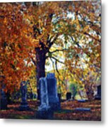 Autumn Cemetery Metal Print