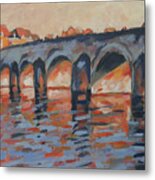 Autumn Light Through The Saint Servaas Bridge Maastricht Metal Print