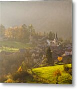 Autumn Lights In Bugey Mountains Metal Print