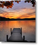 Autumn Sunset - Lake Waramaug Metal Print