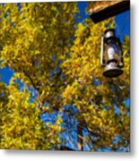Autumn Trees With Lantern 2 Metal Print