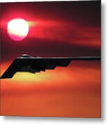 B-2 Stealth Bomber In The Sunset Metal Print
