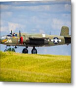 B-25 Landing Original Metal Print