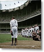 Babe Ruth The Sultan Of Swat Retires At Yankee Stadium Colorized 20170622 Metal Print