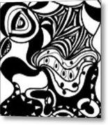 Back In Black And White 2 Modern Art By Omashte Metal Print
