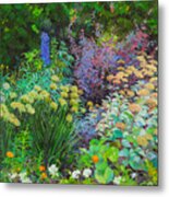 Backyard Flowerbed Metal Print