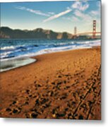 Baker Beach Sunset Anf Golden Gate Bridge Metal Print