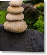 Balancing Zen Stones By The Sea V Metal Print
