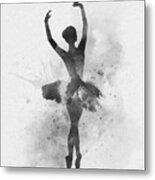 Ballerina 2 Black And White Metal Print