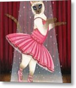 Ballerina Cat - Dancing Siamese Cat Metal Print