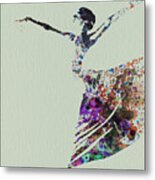 Ballerina Dancing Watercolor Metal Print