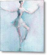 Ballerina Pastel Pink And Blue Metal Print