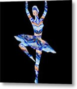 Ballerina Silhouette Blue Agate Dance Metal Print
