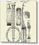 Banjo 1882 Patent Art Metal Print