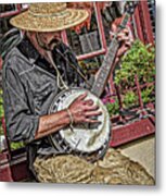 Banjo Man Orange Metal Print