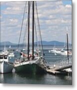 Bar Harbor Waterfront And Boats Metal Print