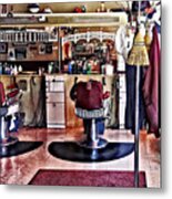 Barbershop With Coat Rack Metal Print