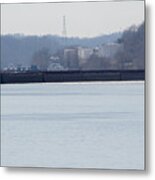 Barge In The Bank Metal Print