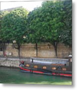 Barge On The River Seine Metal Print