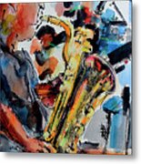 Baritone Saxophone Mixed Media Music Art Metal Print