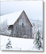Barn After Snow Metal Print