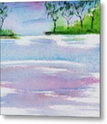 Gum Trees Frame The Sunset At Barnes Bay Metal Print