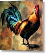 Barnyard Rooster Metal Print