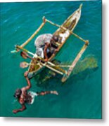 Basket Fishing In Mozambique Metal Print