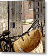 Basket For A Bike. Metal Print