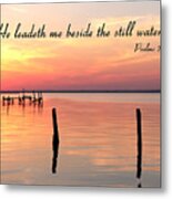 Bay Sunset Still Waters Psalm Metal Print