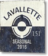 Beach Badge Lavalette Metal Print
