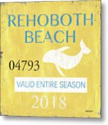 Beach Badge Rehoboth Beach Metal Print