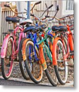 Beach Bikes Metal Print