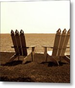 Beach Chairs 2 Metal Print