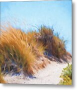 Beach Grass And Sand Dunes Metal Print